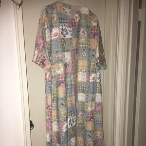 Kaftan/Dress/Abaya XL soft pastel multi colored